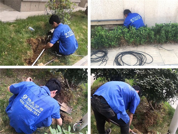 濟源市宣化街街道亮化施工現場(chǎng)
