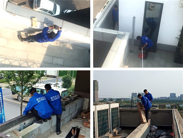 鄭州市華府國際亮化工程施工現場(chǎng)