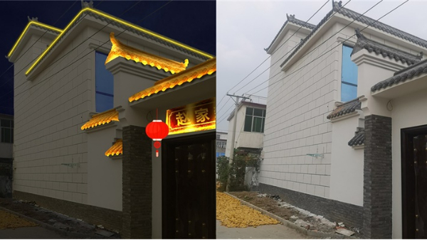 駐馬店新蔡縣農村別墅樓體亮化工程