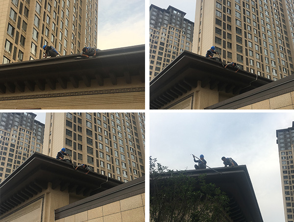 河南省開(kāi)封市西湖印象售樓部外墻亮化施工現場(chǎng)