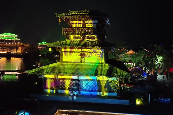 景區古建筑全息投影亮化
