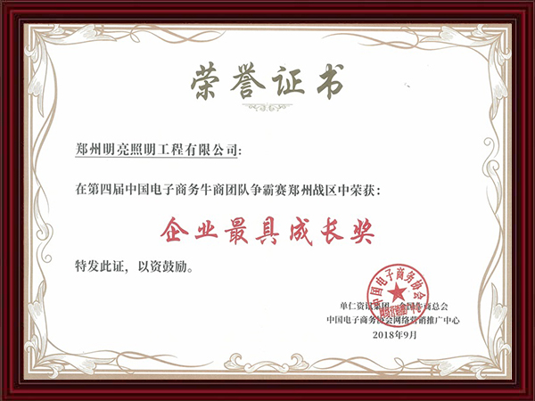 企業(yè)最具成長(cháng)獎