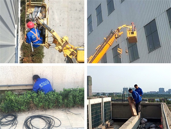 信陽(yáng)市潢川縣電視臺亮化工程施工現場(chǎng)