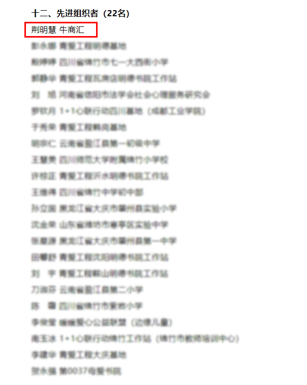 明亮照明集團總經(jīng)理荊明慧(光明姐姐)榮獲北京青愛(ài)教育基金會(huì )先進(jìn)組織者