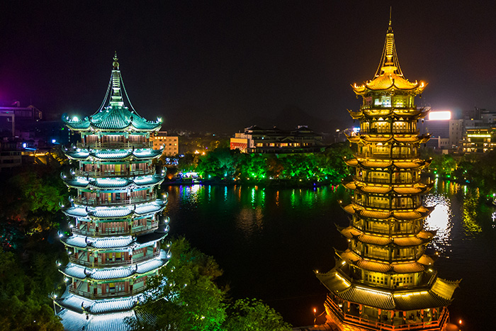 景區古塔燈光亮化